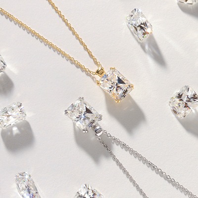 [므씨엘] [파우치증정] 925 Silver 엘리시아 2.3캐럿 모이사 다이아몬드 목걸이